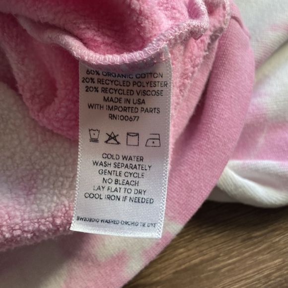 WOMENS WSLY XXS Ecosoft Classic Hoodie in Washed Orchid Tie Dye - Picture 10 of 10
